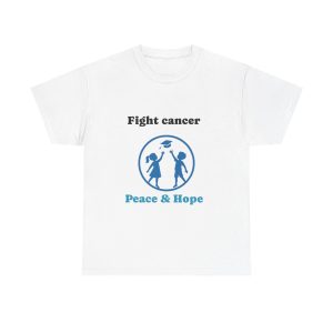 inspirational cancer awareness tee | fight cancer with peace & hope | support those battling | unisex cotton tee, gift for survivors, [...]